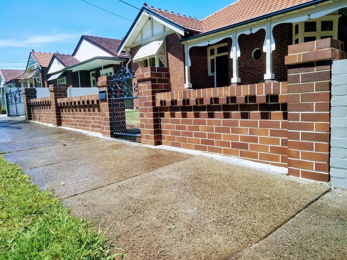 Federation Style Brick Fence — Burwood, Sydney