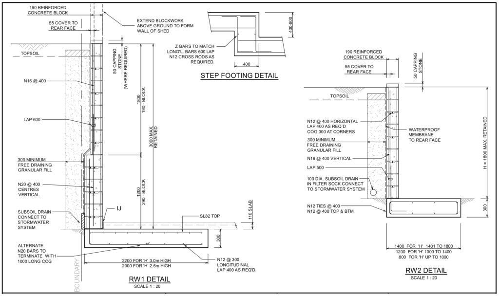 Reinforced Concrete Block Retaining Wall Design